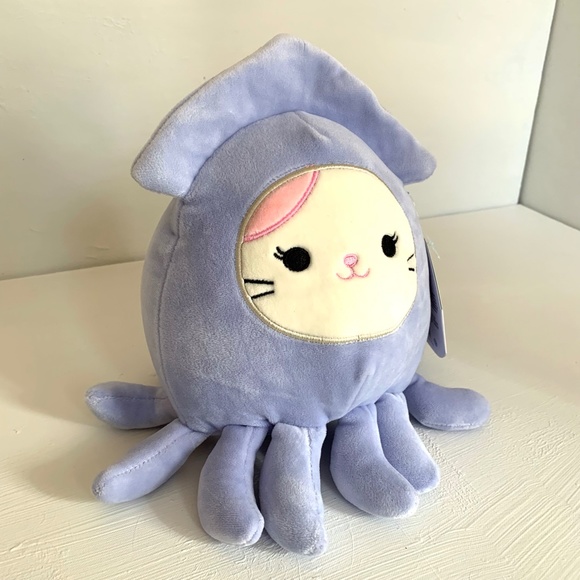 Squishmallow Collectible Karina The Cat In The Stacy Squid Costume Soft  7.5 - Picture 2 of 6